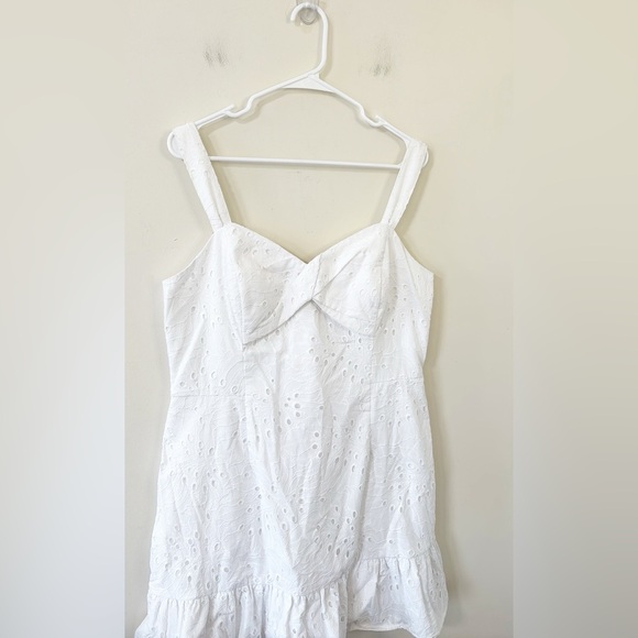 New Lilly Pulitzer Rocko Eyelet Romper Resort White Tropical Leaf Eyelet Size 14 - Picture 5 of 12